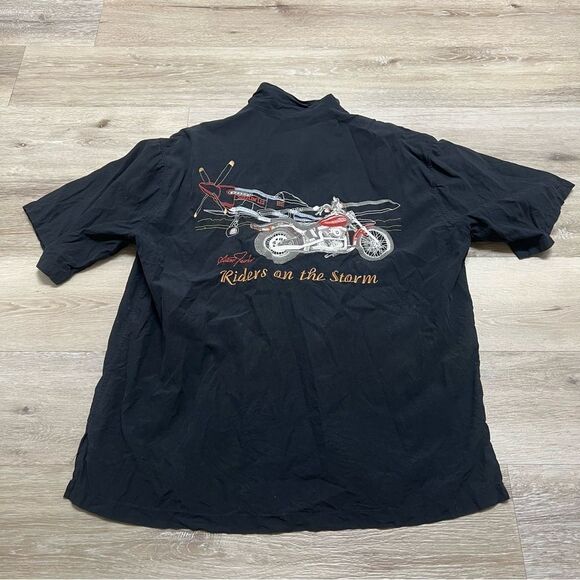 Harley-Davidson Other - Harley Davidson Embroidered Shirt Mens Size XXL Black Vintage SILK RARE
